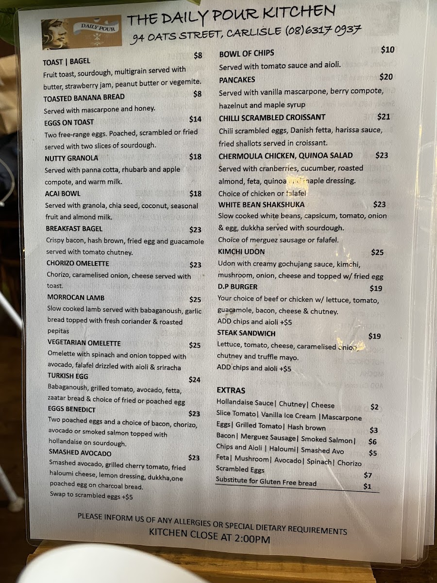 Menu The Daily Pour Kitchen-1
